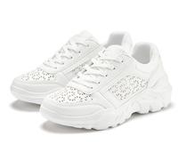 Sneaker LASCANA, Damen, Gr. 43, weiß, Obermaterial: 100% Lederimitat. Decksohle: 100% Textilmaterial. Futter: 100% Textilmaterial. Laufsohle: 100% Synthetik, unifarben, Basic, Schuhe Sneaker, Freizeit