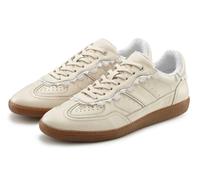 Sneaker LASCANA, Damen, Gr. 42, beige (creme), Obermaterial: 85% Rindsleder, 15% Textilmaterial. Futter: 100% Textilmaterial. Decksohle: 100% Textilmaterial. Laufsohle: 100% Synthetik, unifarben, casu
