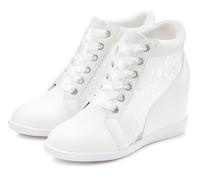 Sneaker LASCANA "Freizeitschuh, Halbschuh, Keilstiefelette, Stiefelette", Damen, Gr. 39, weiß, Obermaterial: 100% Lederimitat. Decksohle: 100% Lederimitat. Futter: 100% Lederimitat. Laufsohle: 100% Sy