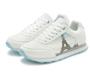 Sneaker LASCANA "Freizeitschuh, Schnürhalbschuh", Damen, Gr. 40, weiß, hellblau paris, Obermaterial: 80% Lederimitat, 20% Textilmaterial. Decksohle: 100% Textilmaterial. Futter: 100% Textilmaterial. L