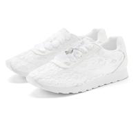 Sneaker LASCANA "Freizeitschuh, Schnürschuh", Damen, Gr. 42, weiß, Obermaterial: 80% Textilmaterial, 20% Lederimitat. Decksohle: 100% Textilmaterial. Futter: 100% Textilmaterial. Laufsohle: 100% Synth