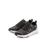 Sneaker LASCANA "Freizeitschuh, Schnürschuh, Turnschuhe", Damen, Gr. 39, gold (schwarz, goldfarben), Obermaterial: 100% Lederimitat. Decksohle: 100% Textilmaterial. Futter: 100% Textilmaterial. Laufso