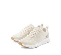 Sneaker LASCANA "Freizeitschuh, Schnürschuh, Turnschuhe", Damen, Gr. 42, gold (beige, goldfarben), Obermaterial: 100% Lederimitat. Decksohle: 100% Textilmaterial. Futter: 100% Textilmaterial. Laufsohl