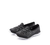 Sneaker LASCANA "Halbschuh, Freizeitschuh, Slipper", Damen, Gr. 43, schwarz-weiß (schwarz, weiß), Obermaterial: 50% Lederimitat, 50% Textilmaterial. Decksohle: 100% Textilmaterial. Futter: 100% Textil