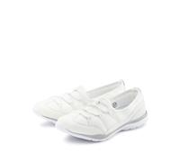 Sneaker LASCANA "Halbschuh, Freizeitschuh, Slipper, Slip-On-Sneaker", Damen, Gr. 37, grau (weiß, grau), Obermaterial: 50% Lederimitat, 50% Textilmaterial. Decksohle: 100% Textilmaterial. Futter: 100%