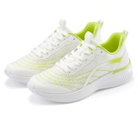 Sneaker LASCANA "Halbschuh, Schnürschuh, Freizeitschuh", Damen, Gr. 43, grün (weiß, lime), Obermaterial: 100% Textilmaterial. Decksohle: 100% Textilmaterial. Futter: 100% Textilmaterial. Laufsohle: 10