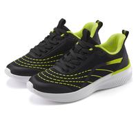 Sneaker LASCANA "Halbschuh, Schnürschuh, Freizeitschuh, Turnschuhe", Damen, Gr. 40, schwarz (schwarz, lime), Obermaterial: 100% Textilmaterial. Decksohle: 100% Textilmaterial. Futter: 100% Textilmater