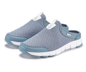 Sneaker LASCANA "Slip-On-Sneaker", Damen, Gr. 38, grau (blau), Obermaterial: 100% Textilmaterial. Decksohle: 100% Textilmaterial. Futter: 100% Textilmaterial. Laufsohle: 100% Synthetik, unifarben, Bas
