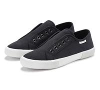 Sneaker LASCANA "Slip-On-Sneaker", Damen, Gr. 38, schwarz, Obermaterial: 100% Textilmaterial. Decksohle: 100% Textilmaterial. Futter: 100% Textilmaterial. Laufsohle: 100% Synthetik, unifarben, Basic, 