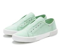 Sneaker LASCANA "Slip-On-Sneaker", Damen, Gr. 39, grün (mint), Obermaterial: 100% Textilmaterial. Decksohle: 100% Textilmaterial. Futter: 100% Textilmaterial. Laufsohle: 100% Synthetik, unifarben, Bas