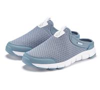 Sneaker LASCANA "Slip-On-Sneaker", Damen, Gr. 42, Textil, grau (blau), Obermaterial: 100% Textilmaterial. Decksohle: 100% Textilmaterial. Futter: 100% Textilmaterial. Laufsohle: 100% Synthetik, unifar