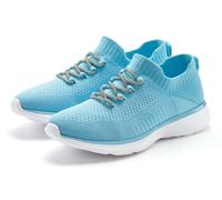 Sneaker LASCANA "Slip-On-Sneaker, Slipper, Freizeitschuh", Damen, Gr. 37, blau (hellblau), Obermaterial: 100% Textilmaterial. Decksohle: 100% Textilmaterial. Futter: 100% Textilmaterial. Laufsohle: 10