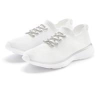 Sneaker LASCANA "Slip-On-Sneaker, Slipper, Freizeitschuh", Damen, Gr. 40, weiß, Obermaterial: 100% Textilmaterial. Decksohle: 100% Textilmaterial. Futter: 100% Textilmaterial. Laufsohle: 100% Syntheti