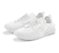 Sneaker LASCANA "Slip-On-Sneaker", Damen, Gr. 43, weiß, Obermaterial: 50% Lederimitat, 50% Textilmaterial. Decksohle: 100% Textilmaterial. Futter: 100% Textilmaterial. Laufsohle: 100% Synthetik, mehrf