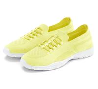 Sneaker LASCANA "Slipper, Halbschuh, Slip-On-Sneaker", Mädchen, Gr. 37, gelb (hellgelb), Obermaterial: 100% Textilmaterial. Decksohle: 100% Textilmaterial. Futter: 100% Textilmaterial. Laufsohle: 100%