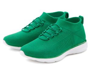 Sneaker LASCANA "Slipper, Halbschuh, Turnschuhe, Slip-On-Sneaker, bequem", Damen, Gr. 36, grün, Obermaterial: 100% Textilmaterial. Decksohle: 100% Textilmaterial. Futter: 100% Textilmaterial. Laufsohl