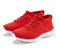 Sneaker LASCANA "Slipper, Halbschuh, Turnschuhe, Slip-On-Sneaker, bequem", Damen, Gr. 42, rot, Obermaterial: 100% Textilmaterial. Decksohle: 100% Textilmaterial. Futter: 100% Textilmaterial. Laufsohle