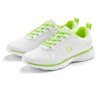Sneaker LASCANA "Turnschuhe", Damen, Gr. 36, grün (weiß, limone), Obermaterial: 60% Textilmaterial, 40% Lederimitat. Decksohle: 100% Textilmaterial. Futter: 100% Textilmaterial. Laufsohle: 100% Synthe