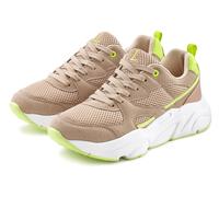 Sneaker LASCANA Gr. 40, gelb (gelb, beige) Damen Schuhe Sneaker Schnürhalbschuh, leichte Chunky-Sohle, herausnehmbare Innensohle (33104168-40)