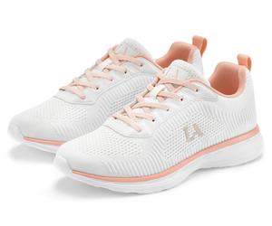 Sneaker LASCANA "Turnschuhe", Damen, Gr. 44, rosa (weiß, lachsfarben), Obermaterial: 60% Textilmaterial, 40% Lederimitat. Decksohle: 100% Textilmaterial. Futter: 100% Textilmaterial. Laufsohle: 100% S