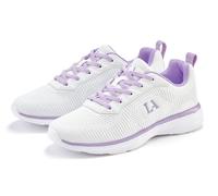 Sneaker LASCANA "Turnschuhe", Damen, Gr. 40, lila (weiß, lila), Obermaterial: 60% Textilmaterial, 40% Lederimitat. Decksohle: 100% Textilmaterial. Futter: 100% Textilmaterial. Laufsohle: 100% Syntheti