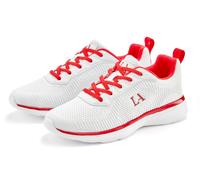 Sneaker LASCANA "Turnschuhe", Damen, Gr. 43, rot (weiß, rot), Obermaterial: 60% Textilmaterial, 40% Lederimitat. Decksohle: 100% Textilmaterial. Futter: 100% Textilmaterial. Laufsohle: 100% Synthetik,