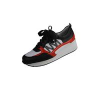 Sneaker LEI BY TESSAMINO "Nele", Damen, Gr. 35, schwarz (schwarz, rot), Kunstfaser, Synthetik, Schuhe Sneaker, in sportlichem Design (89110926-35) schwarz, rot