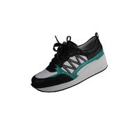 Sneaker LEI BY TESSAMINO "Nele", Damen, Gr. 39, bunt (schwarz, türkis), Kunstfaser, Synthetik, Schuhe Sneaker, in sportlichem Design (30427540-39) schwarz, türkis