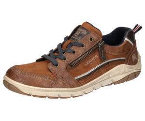 Sneaker LERROS, Herren, Gr. 41, cognac, Lederimitat, kontrastfarbene Details, Schuhe Sneaker, Schnürschuh, Freizeitschuh, Halbschuh mit Reißverschluss (41846451-41) cognac