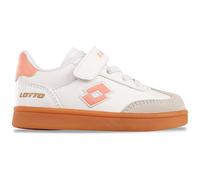 Lotto Kinder-Mädchen-Sneaker-Slipper-Klettschuh VINTAL M Weiß-Papaya-Orange 23