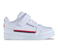 Sneaker LOTTO, Mädchen, Gr. 22, weiß (weiß, rot), Kunstfaser, Synthetik, clean, Schuhe Sneaker, - mit Elastikschnürung & Klettverschluss (42022254-22) weiß, rot