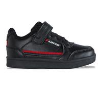 Sneaker LOTTO, Mädchen, Gr. 23, schwarz (schwarz, rot), Kunstfaser, Synthetik, clean, Schuhe Sneaker, - mit Elastikschnürung & Klettverschluss (67151268-23) schwarz, rot