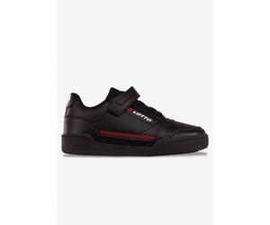 Sneaker LOTTO, Mädchen, Gr. 35, schwarz (schwarz, rot), Synthetik, Schuhe Sneaker, - vielseitig zu kombinieren (39952145-35) schwarz, rot