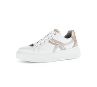 Gabor Damen Low-Top Sneaker, Frauen Halbschuhe,Moderate Mehrweite (G),Laufschuhe,schnürschuhe,schnürer,Weiss/Gold/rame k.,38.5 EU / 5.5 UK