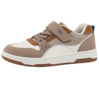 Sneaker LURCHI "Gilbert", Kinder, Gr. 34, weiß (weiß, beige), Veloursleder, Lederimitat, Textil, kontrastfarbene Details, sportlich, Schuhe, Freizeitschuh, Schnürer, Größenschablone zum Download (2051