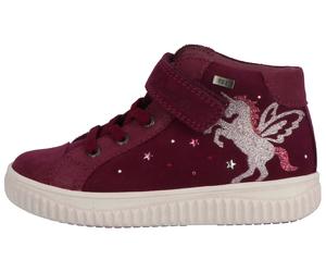 Sneaker LURCHI "Yina TEX", Mädchen, Gr. 25, einhorn, beere, Veloursleder, Schuhe Sneaker, Klettboots mit TEX, Sneaker, Halbschuh, Größenschablone zum Download (62673157-25)