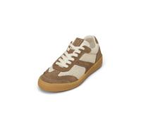 Sneaker MARC O'POLO "aus edlem Rindleder mit Häkeleinsätzen", Damen, Gr. 42, earthy taupe, Obermaterial: 80% Leder (Rind), 20% Polyester, unifarben, Schuhe Sneaker (67214932-42) earthy taupe
