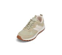 Sneaker MARC O'POLO "aus edlem Rindleder und Mesh-Einsatz", Damen, Gr. 38, smooth sage, silky stone, Obermaterial: 80% Polyester, 20% Leder, unifarben, Schuhe Sneaker (34615914-38) smooth sage, silky 