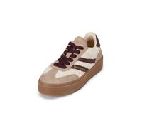 Sneaker MARC O'POLO "aus geöltem Veloursleder und Kunstfell", Damen, Gr. 42, earthy taupe, Obermaterial: 100% Polyester, unifarben, Schuhe Sneaker (63017206-42) earthy taupe