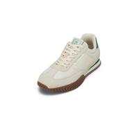 Sneaker MARC O'POLO "Gustaf", Herren, Gr. 45, sanftes weiß, grün, Glattleder, Mesh, Veloursleder, unifarben mit Farbeinsatz, Schuhe Sneaker, Schnürschuh, Halbschuh, Freizeitsneaker mit Kontrastbesatz
