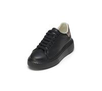 Sneaker MARC O'POLO "aus Rindleder", Damen, Gr. 41, silber (schwarz, metallic silber), Obermaterial: 100% Leder, unifarben, Schuhe Sneaker (39350820-41) schwarz, metallic silber