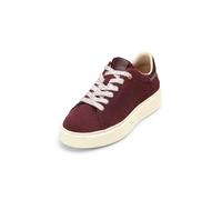 Sneaker MARC O'POLO "aus Rindleder in Cordoptik", Damen, Gr. 37, schwarz aubergine rot, Obermaterial: 100% Leder (Rind), unifarben, Schuhe Sneaker (26489820-37) schwarz aubergine rot