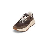 Sneaker MARC O'POLO "aus Rindleder mit Mesh-Einsatz", Damen, Gr. 37, burnt coffee, Obermaterial: 80% Leder (Rind), 20% Polyester, unifarben, Schuhe Sneaker (16277720-37) burnt coffee