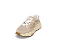 Sneaker MARC O'POLO "aus Rindleder mit Mesh-Einsatz", Damen, Gr. 37, grau silk, Obermaterial: 80% Leder (Rind), 20% Polyester, unifarben, Schuhe Sneaker (12489715-37) grau silk