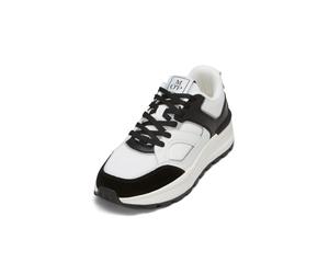 Sneaker MARC O'POLO "aus Rindleder und Mesh", Damen, Gr. 38, weiß (m137), Obermaterial: 95% Leder (Rind), 5% Polyamid, unifarben, Schuhe Sneaker (78773617-38) m137