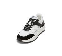 Sneaker MARC O'POLO "aus Rindleder und Mesh", Damen, Gr. 38, weiß (weiß cotton, schwarz), Obermaterial: 95% Leder (Rind), 5% Polyamid, unifarben, Schuhe Sneaker (78773617-38) weiß cotton, schwarz