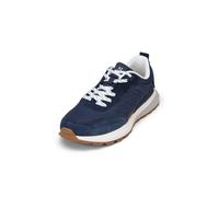 Sneaker MARC O'POLO "aus Rindleder und recyceltem Polyester", Herren, Gr. 41, waikawa blau, schwarz navy, Obermaterial: 80% Leder (Rind), 20% Polyester, unifarben, Schuhe Sneaker (36463738-41) waikawa