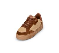 Sneaker MARC O'POLO "aus Teddyfell mit Echtleder-Details", Damen, Gr. 36, braun (cognac), Obermaterial: 100% Polyester, unifarben, Schuhe Sneaker (10535834-36) cognac