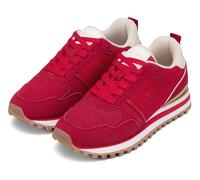 Sneaker MARC O'POLO "Bjorna", Damen, Gr. 38, rot, creme, Textil, Veloursleder, kontrastfarbene Details, Schuhe Sneaker, Schnürschuh, Halbschuh, Freizeitsneaker mit Memory Foam Innensohle (27643842-38)