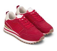 Sneaker MARC O'POLO "Bjorna", Damen, Gr. 39, rot, creme, Textil, Veloursleder, kontrastfarbene Details, Schuhe Sneaker, Schnürschuh, Halbschuh, Freizeitsneaker mit Memory Foam Innensohle (27643842-39)